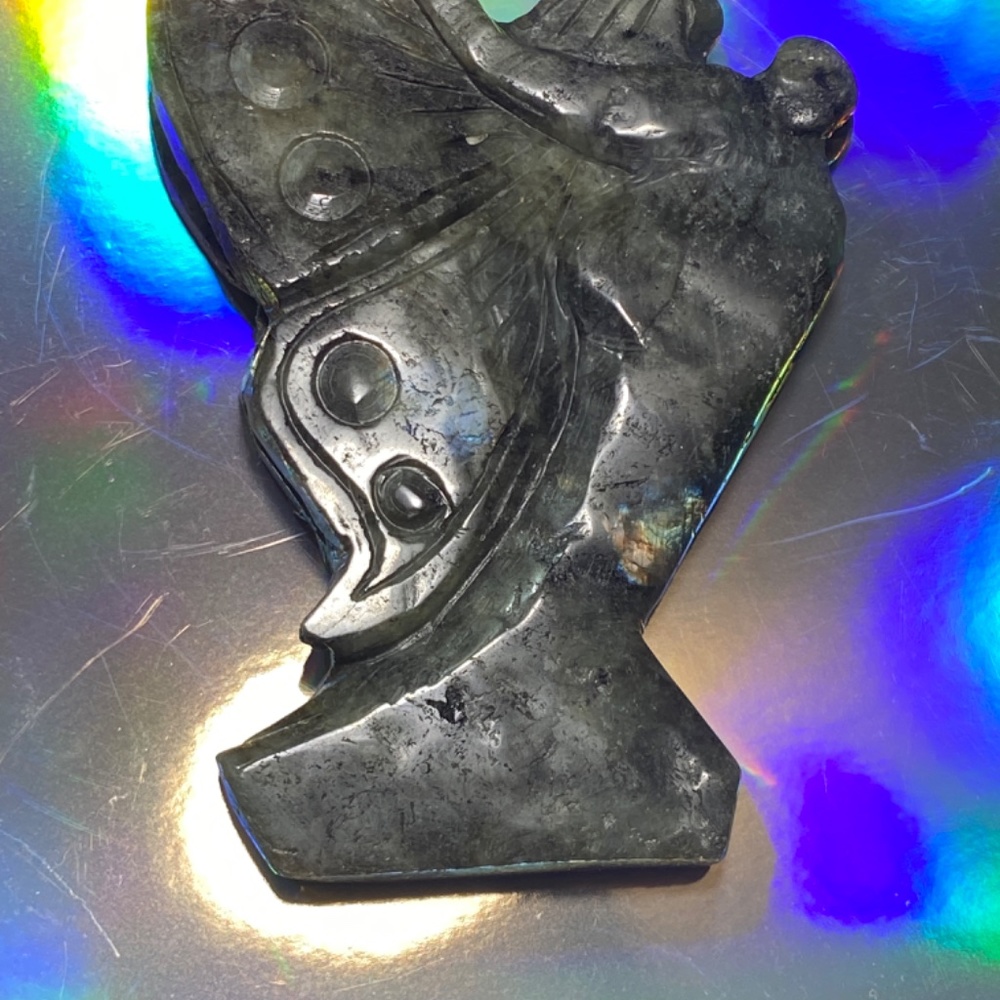 Natural Crystal Labradorite Quartz Butterfly Gems Goddess Healing Reiki 801g - Picture 6 of 7